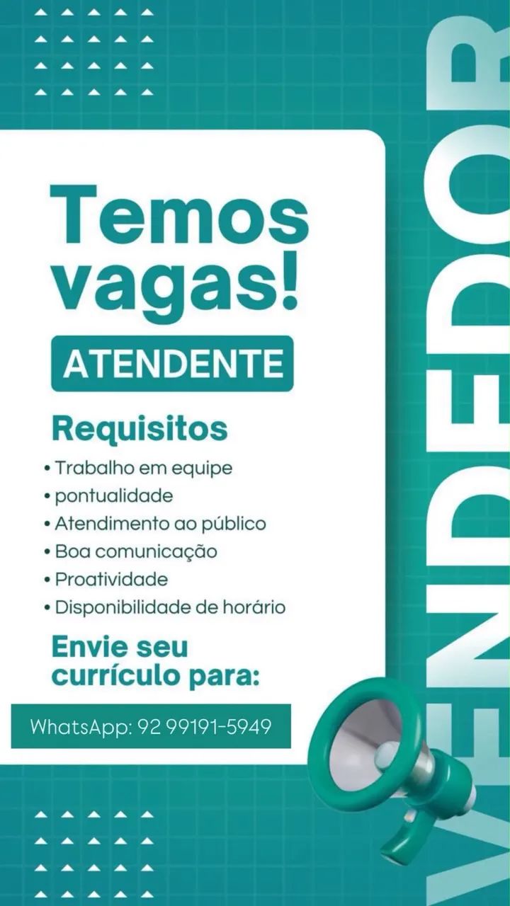 Vaga de atendente