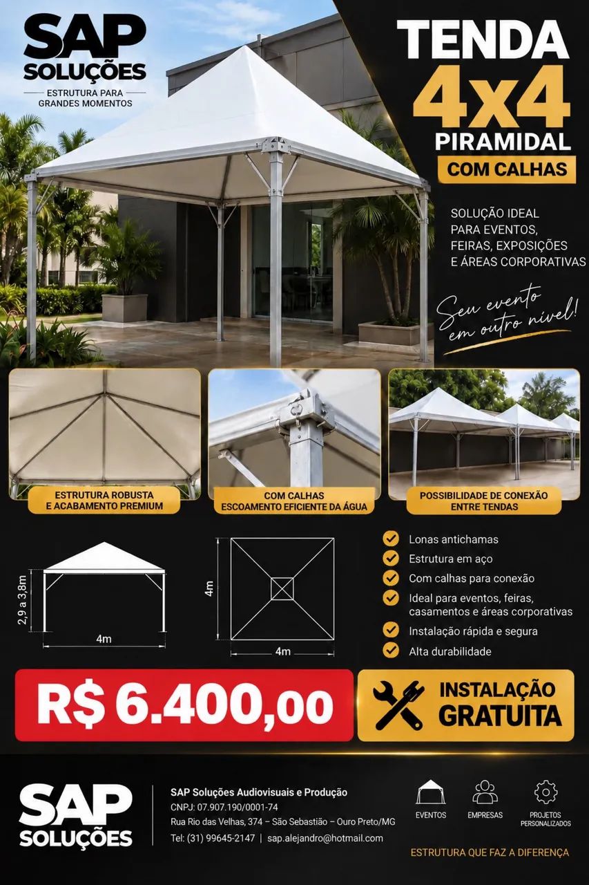 Tenda piramidal 4x4 - Foto 4
