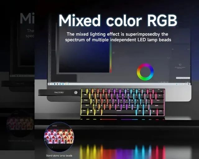 Teclado Mecânico Gamer Ajazz Nk61 Switch Red Hot Swappable Preto