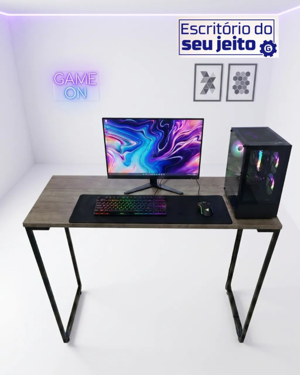 Escrivaninha NOVA Mesa de Escritório Industrial Multiuso para Notebook Computador Estudo