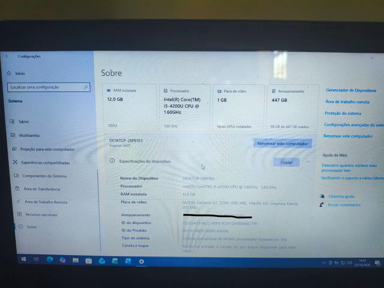 Notebook, Inspiron 3437 