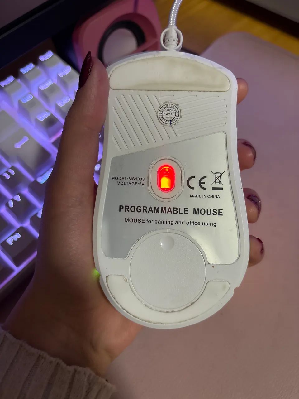 Mouse gamer Havit ms 1033 branco  - Foto 3