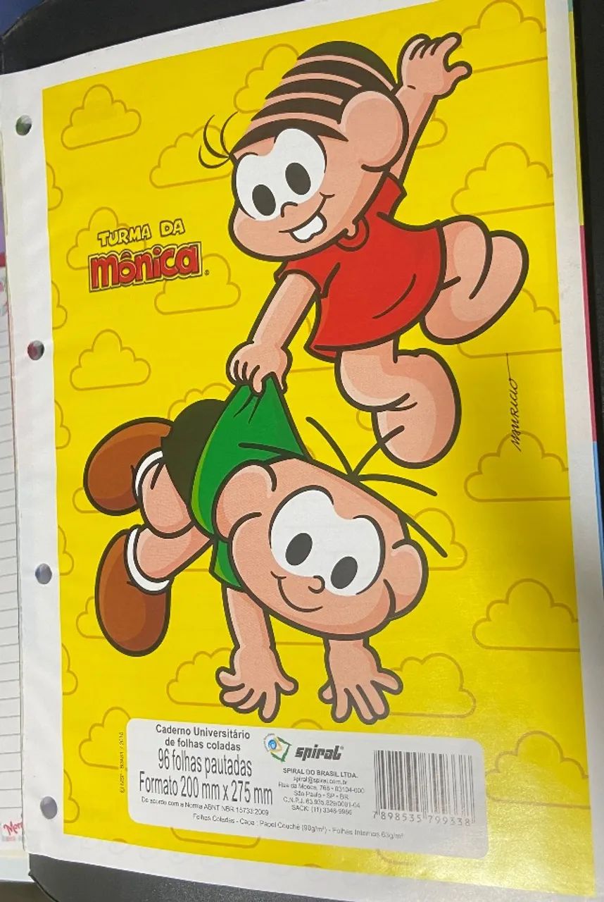  Bloco de fichário turma da Mônica 65675278925443120