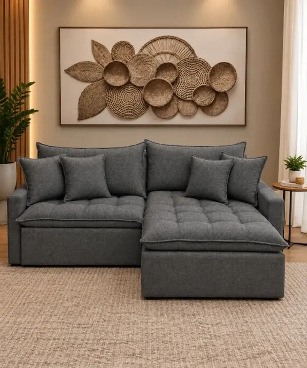 Sofa cama gana em linho modelo de alta qualidade 