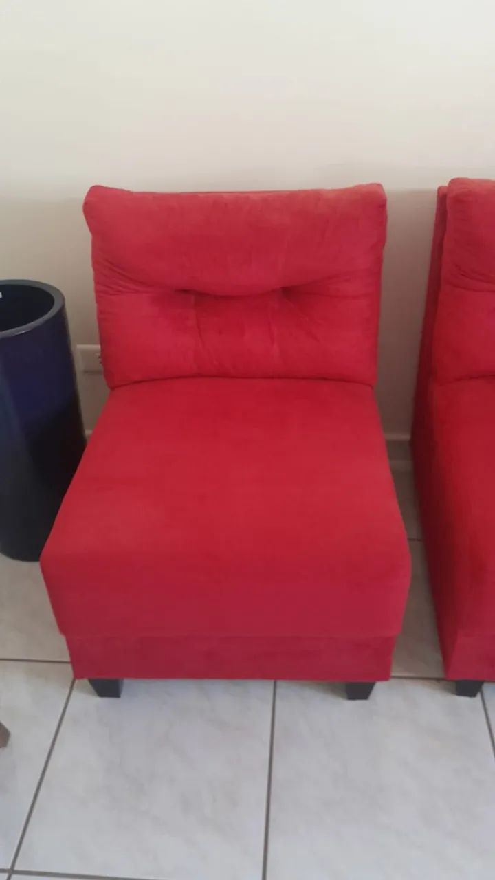 Sofa modular em L Vermelho - Foto 2