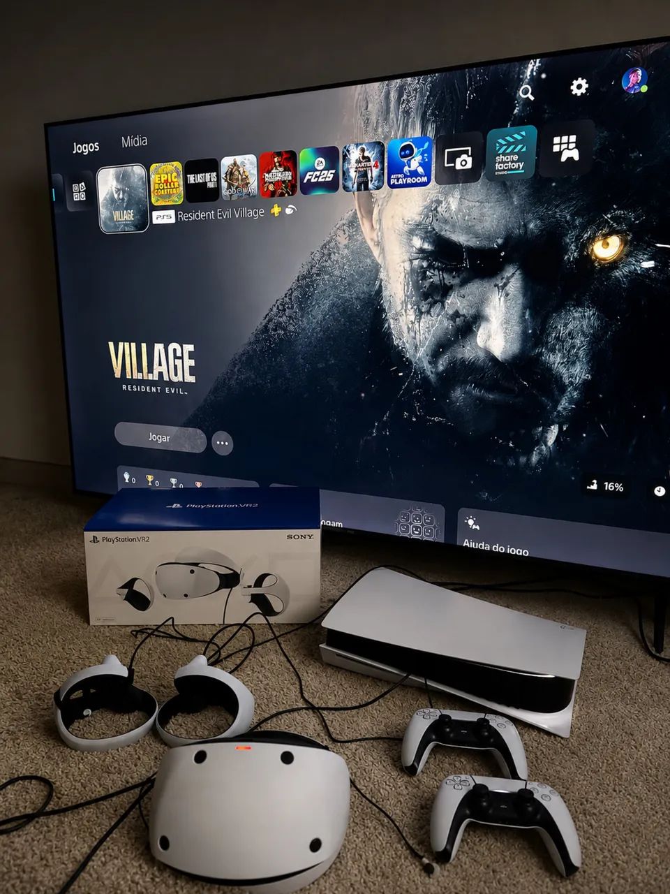 PS5 1TB + PSVR2 + 2 Controles COMPLETO!