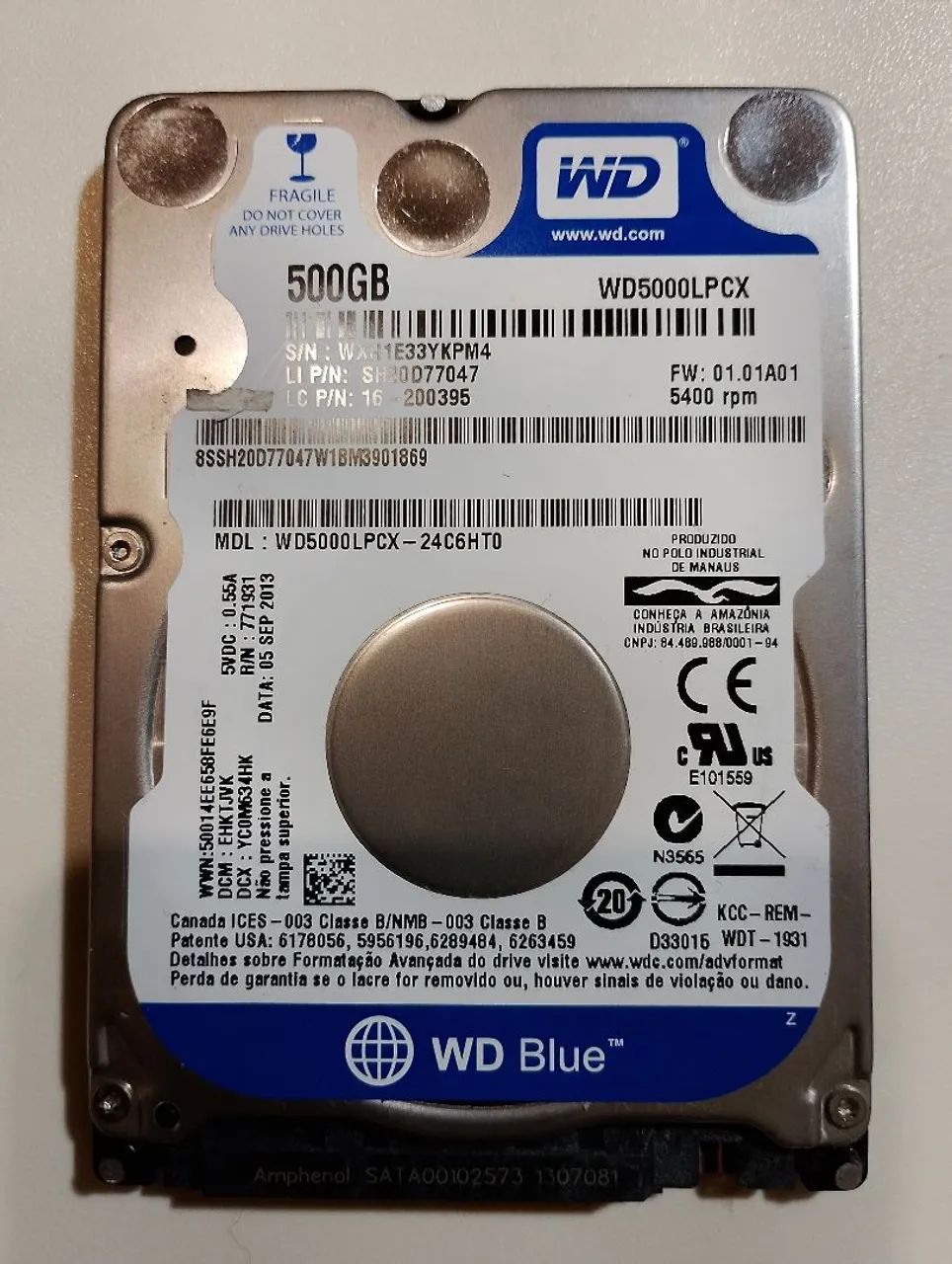 Hd westerrn 500 gb notebook 