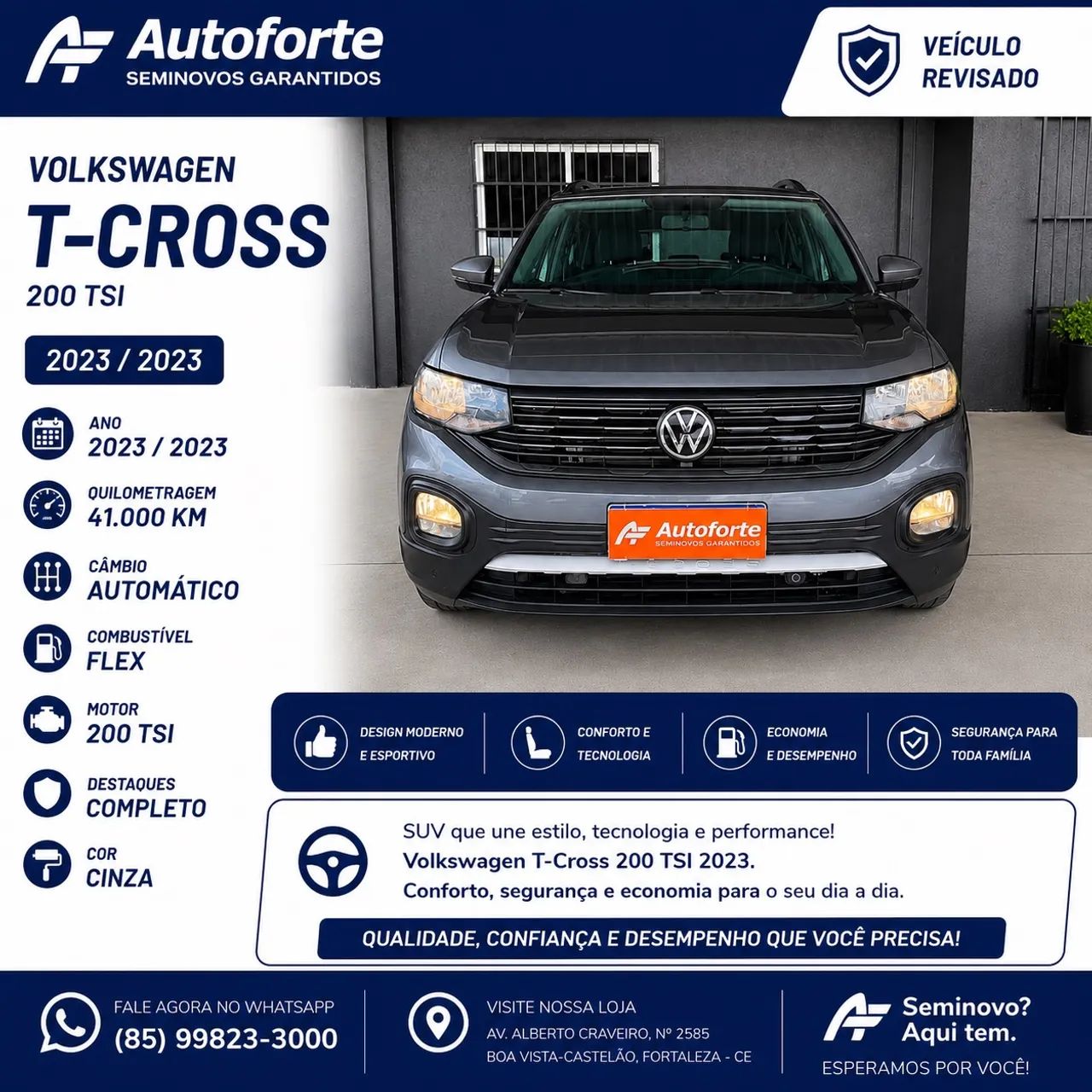 Volkswagen T-Cross T-Cross 200 TSI 1.0 Flex 12V 5p Aut. 2023