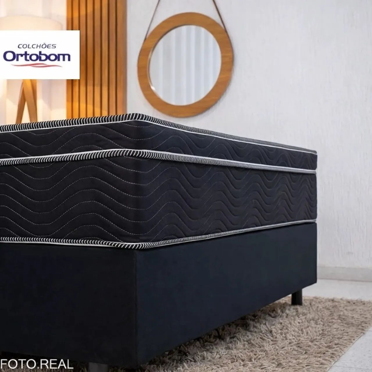 Colchão Casal Ortopédico Ortobom + Base Box Simples rf654 - Foto 3