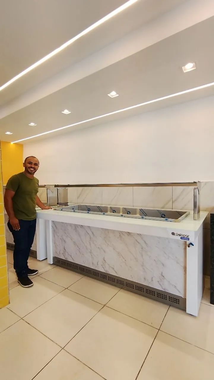 BUFFET SELF SERVICE TÉRMICO 2 METROS LINHA VITRA GELOPAR 