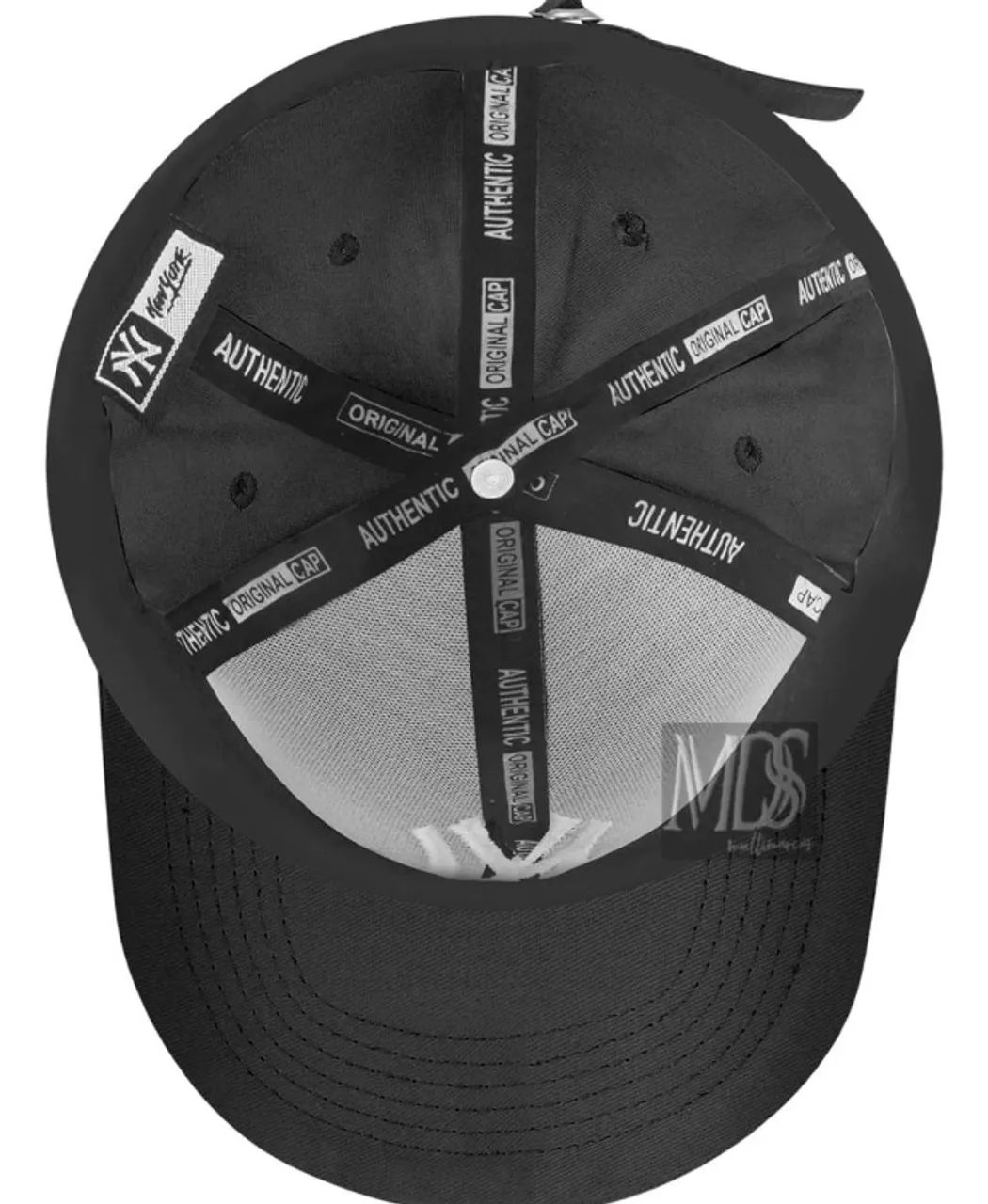 Boné New York Aba Curva. Preto com Branco - Foto 4