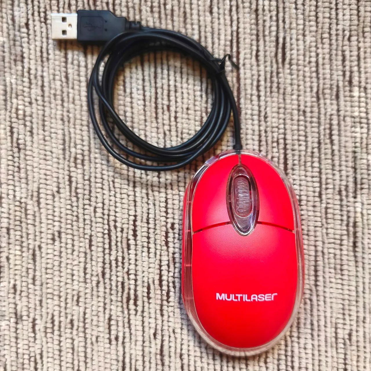 Mouse Óptico Multilaser USB MO003 Vermelho - Funcionando Perfeitamente - Foto 2