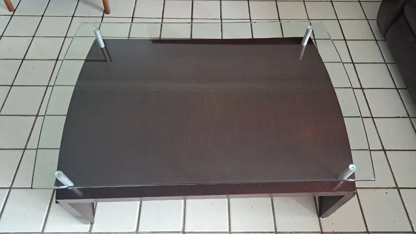 Mesa de Centro em Madeira, Ferro e Vidro - Foto 4