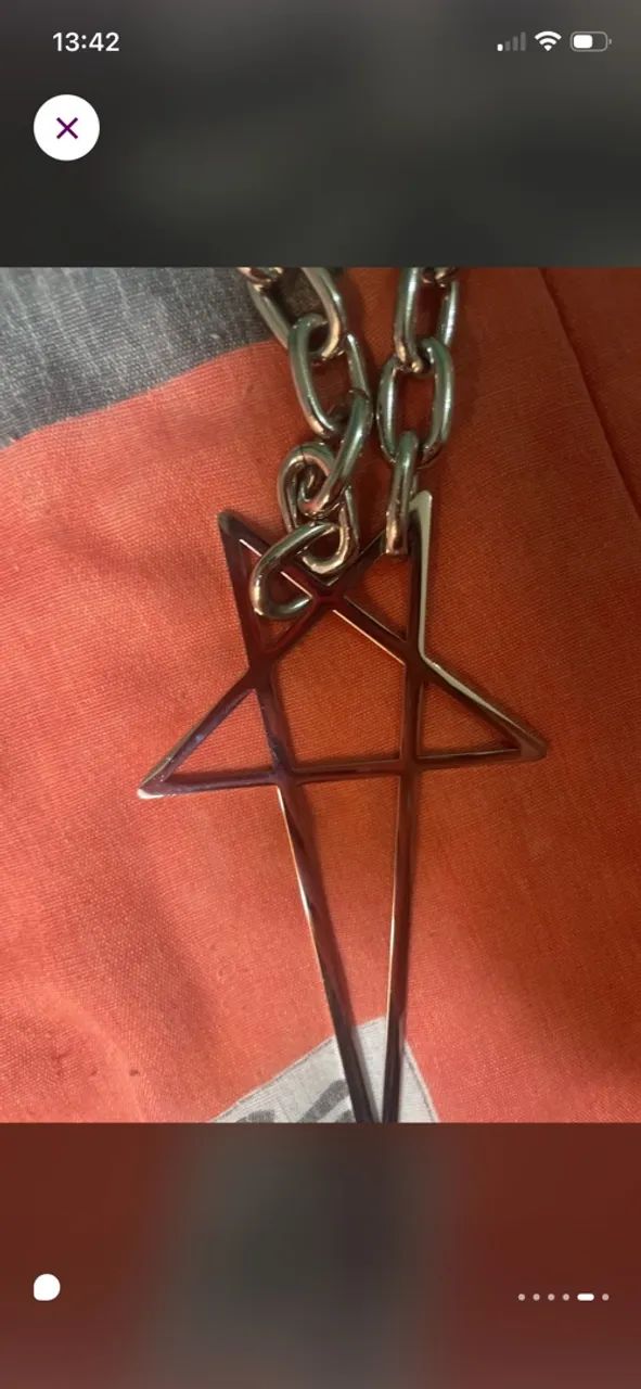 Colar Rick owens pentagrama - Foto 5