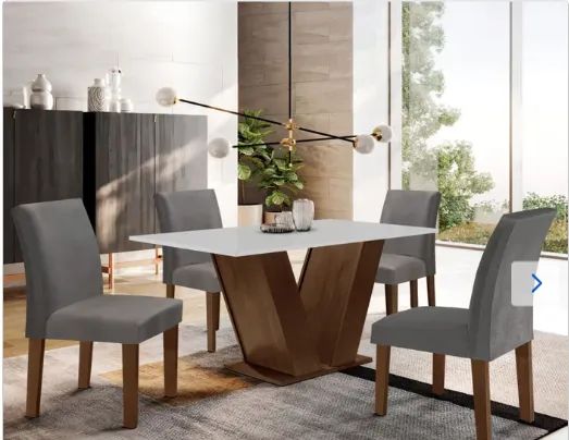CONJUNTO SALA DE JANTAR - MESA + 4 CADEIRAS