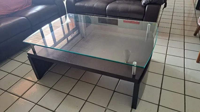 Mesa de Centro em Madeira, Ferro e Vidro - Foto 2