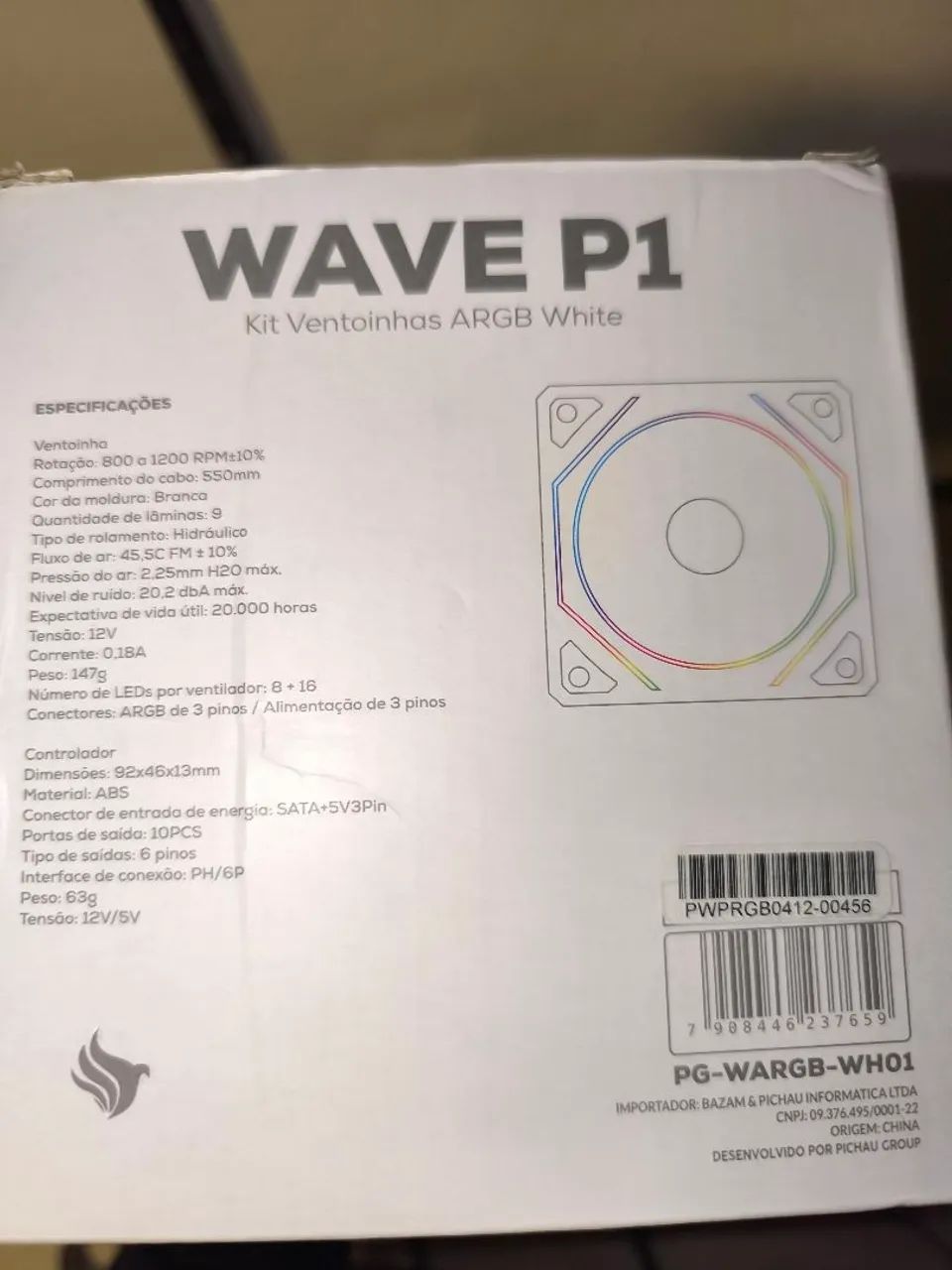 Kit de 9 fans argb, com controladora e controle remoto  - Foto 3