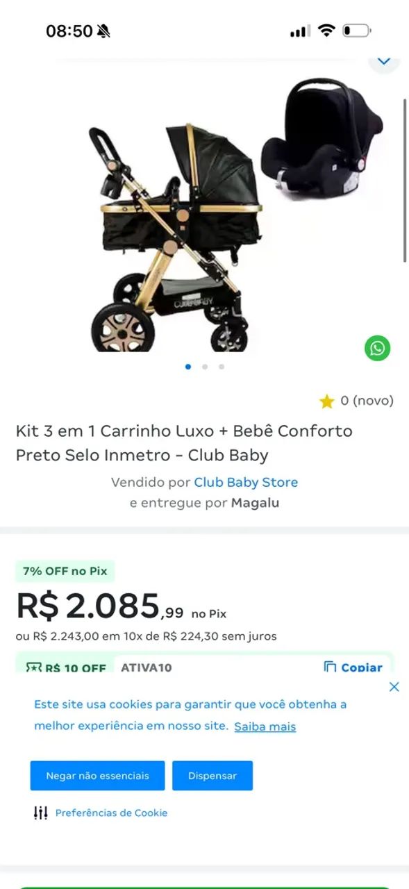 Carrinho e bebê conforto luxo  - Foto 4