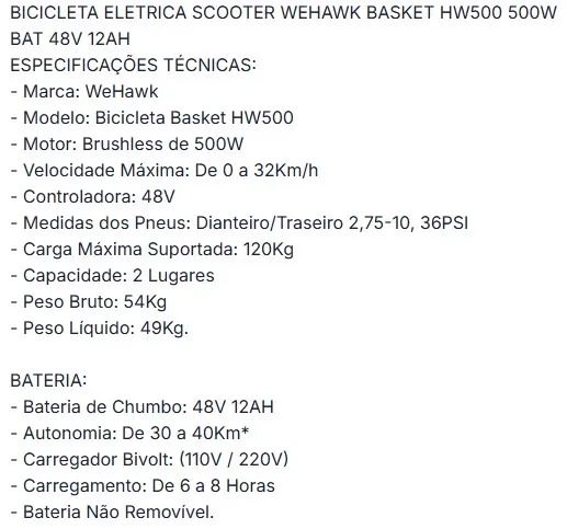 BICICLETA ELETRICA SCOOTER WEHAWK - Foto 5