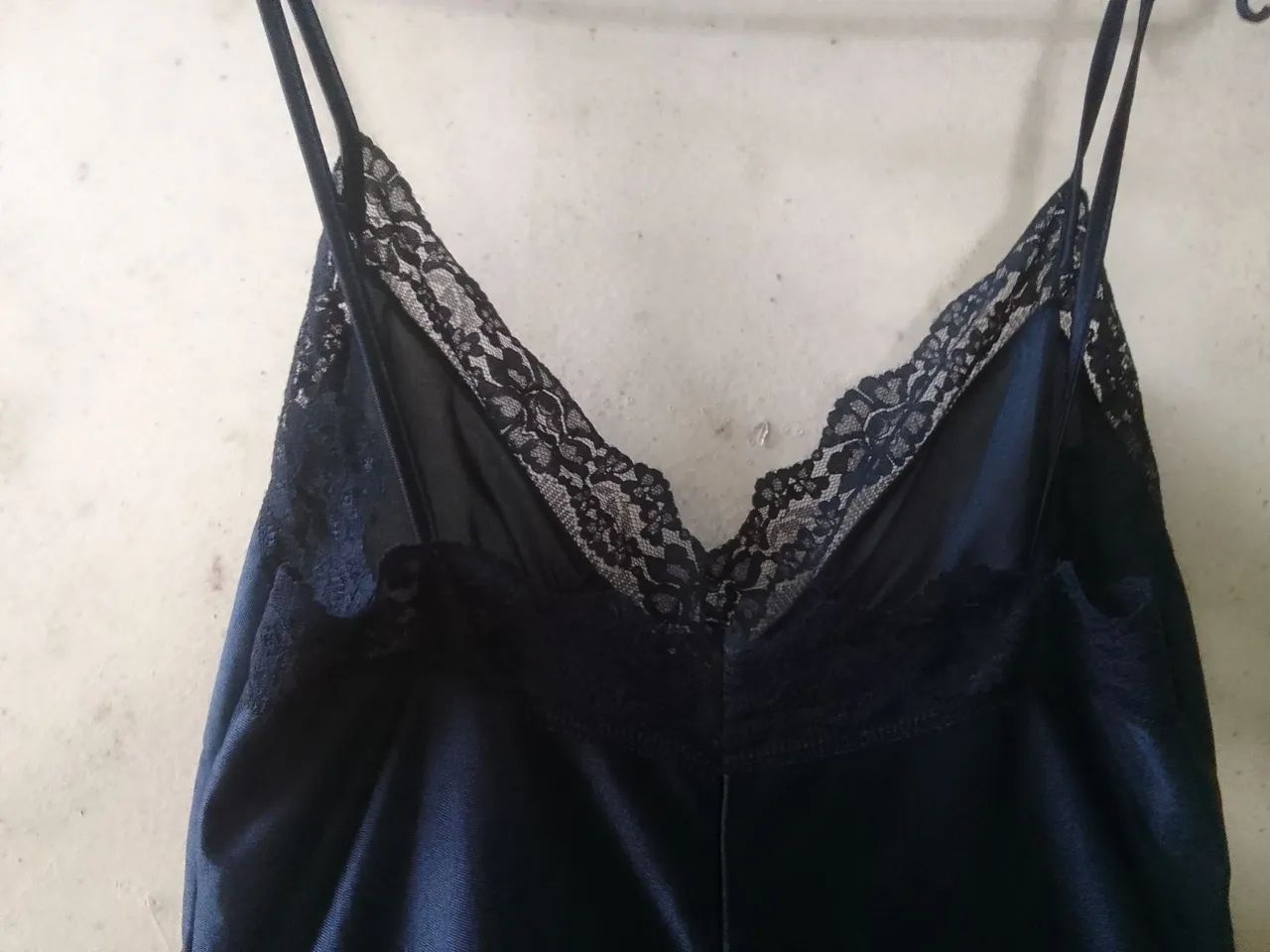 Camisola de cetim com renda - Foto 4
