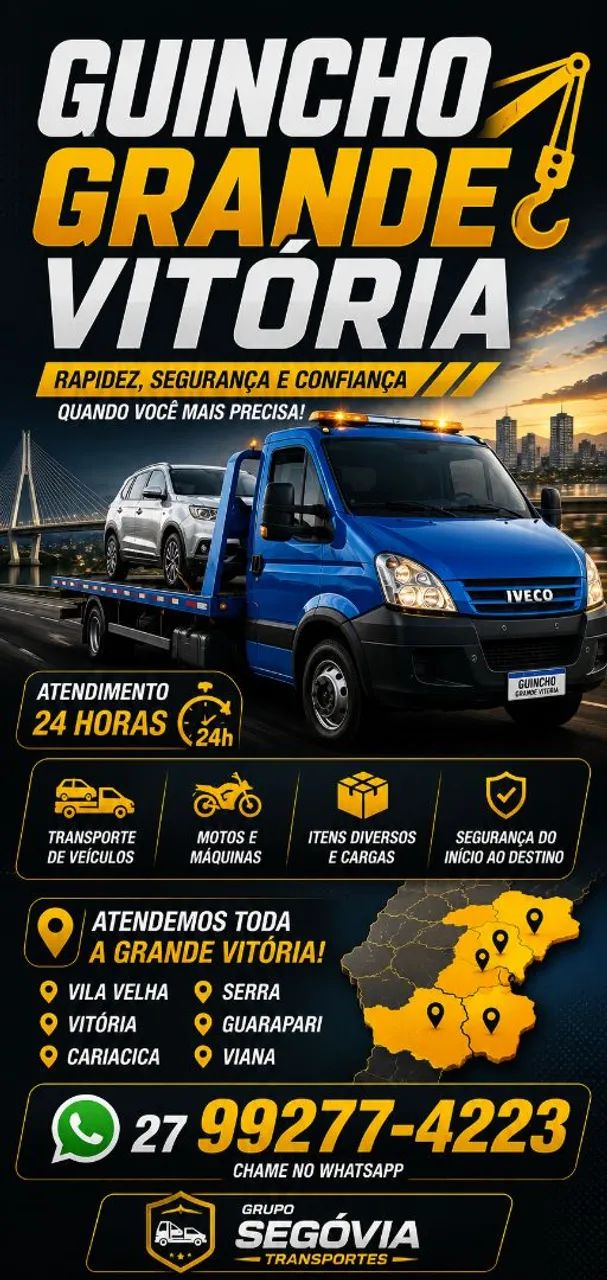 GUINCHO 24HS GRANDE VITÓRIA (Vila Velha, Serra, Cariacica e Vitória)