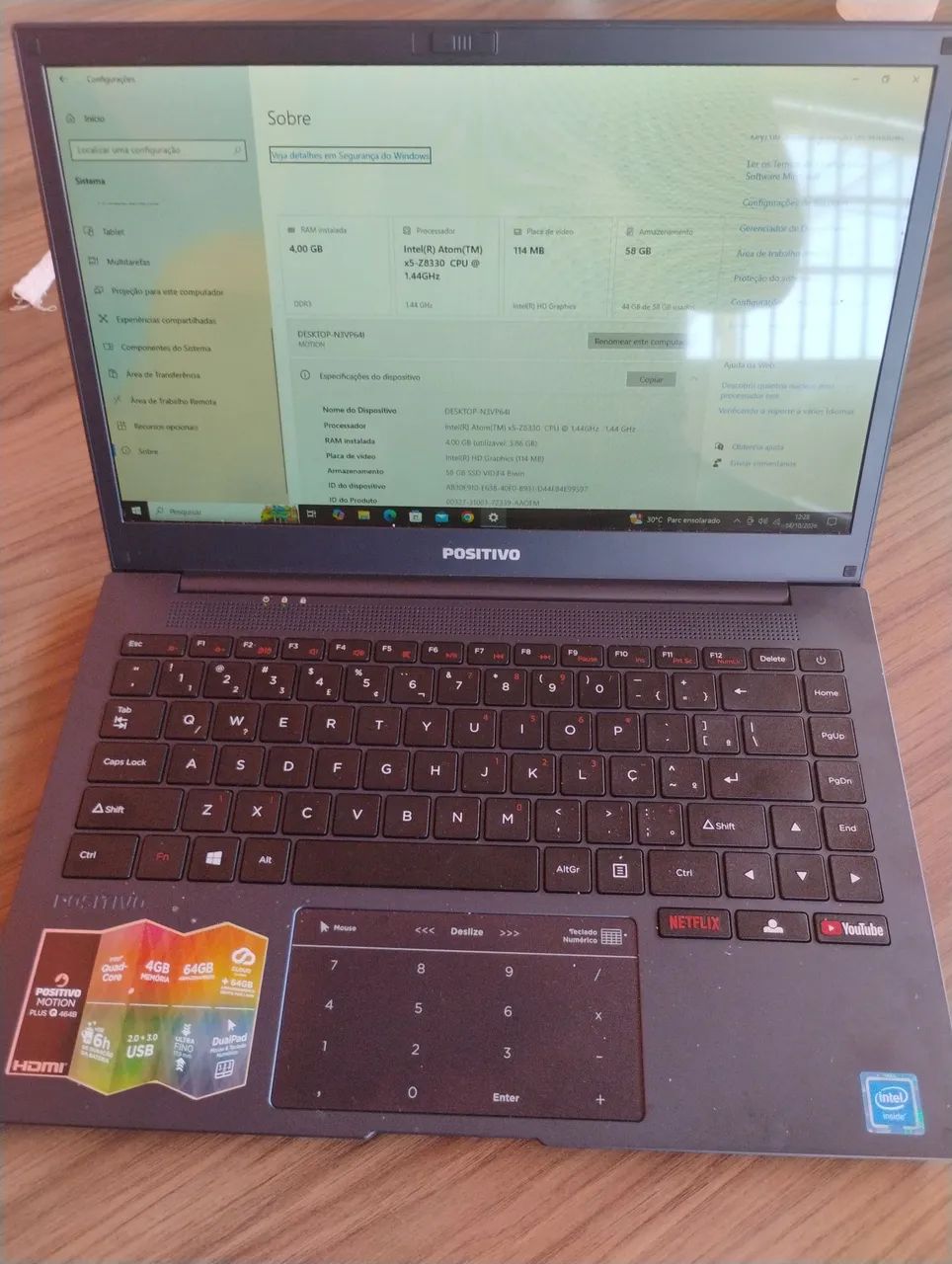 Notebook positivo 