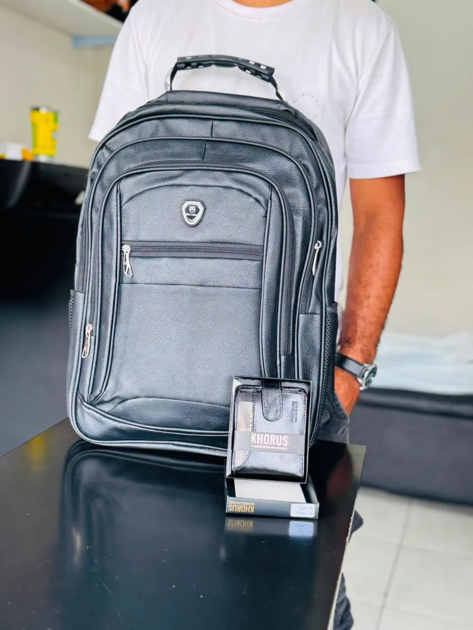 Mochila Masculina em Couro