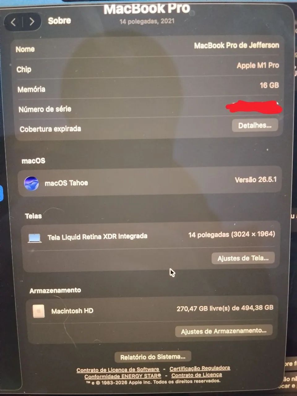 MacBook pro m1 Pro 14 16 GB RAM 512 GB SSD - Foto 4