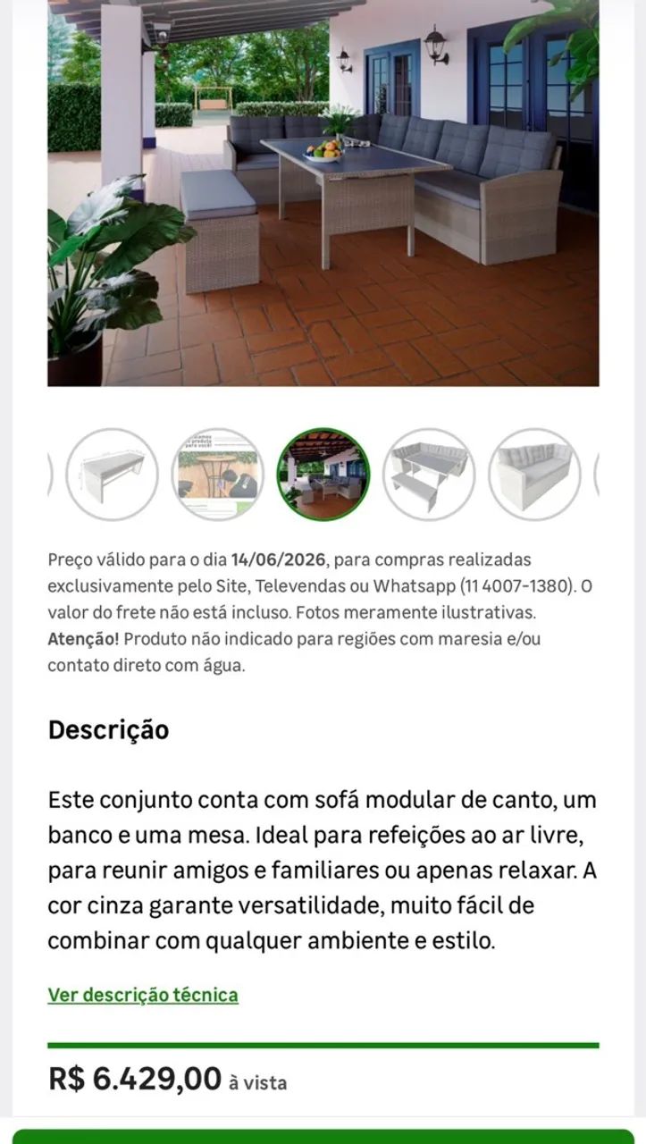 Jogo de sofá com Mesa Varanda  - Foto 2