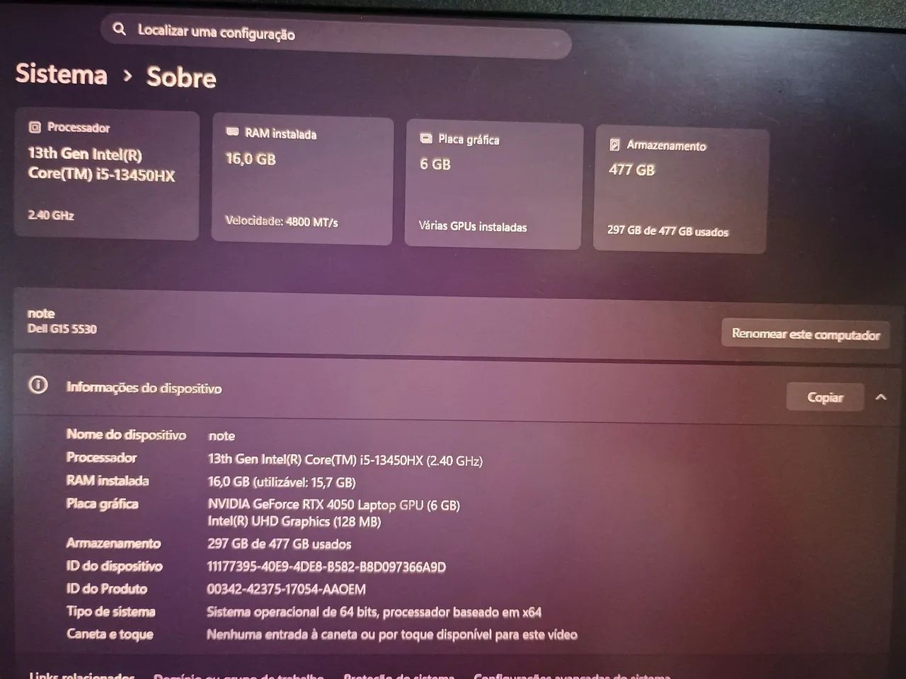 notebook dell g15 5530 - Foto 2