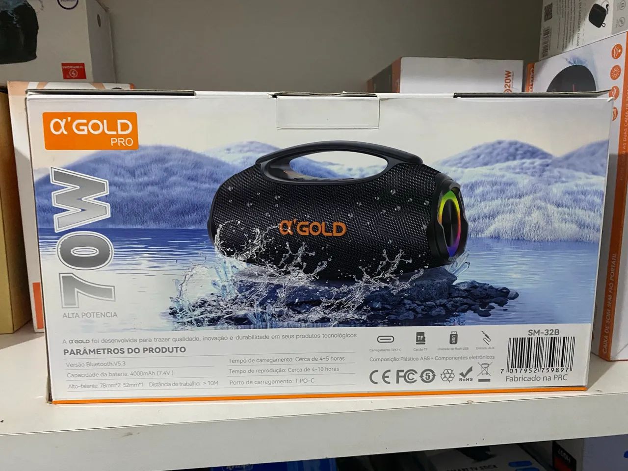 Caixa de Som BOMBOX GOLDS 70w - Foto 5