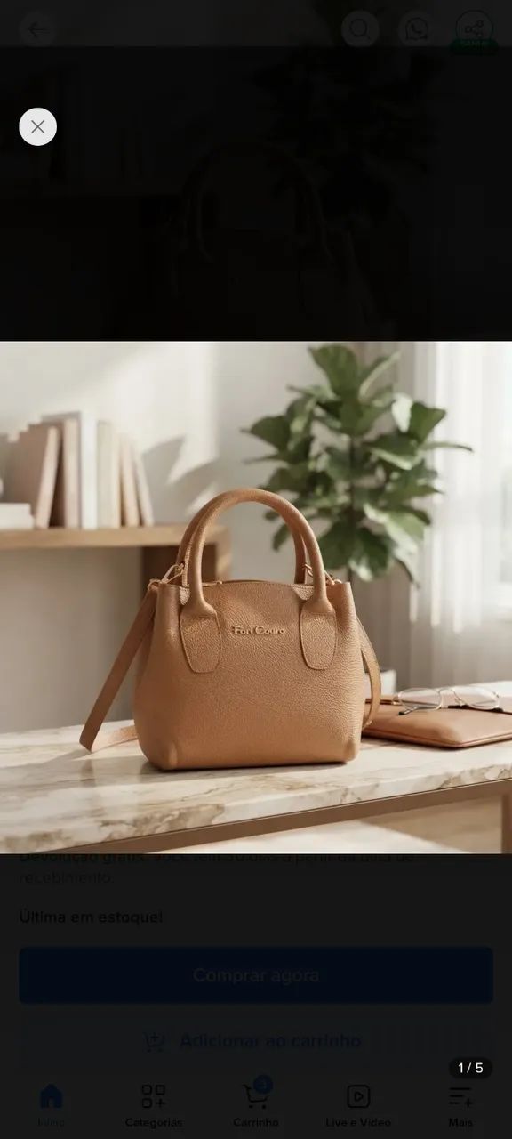 Bolsa de couro legítimo (fortcouro)