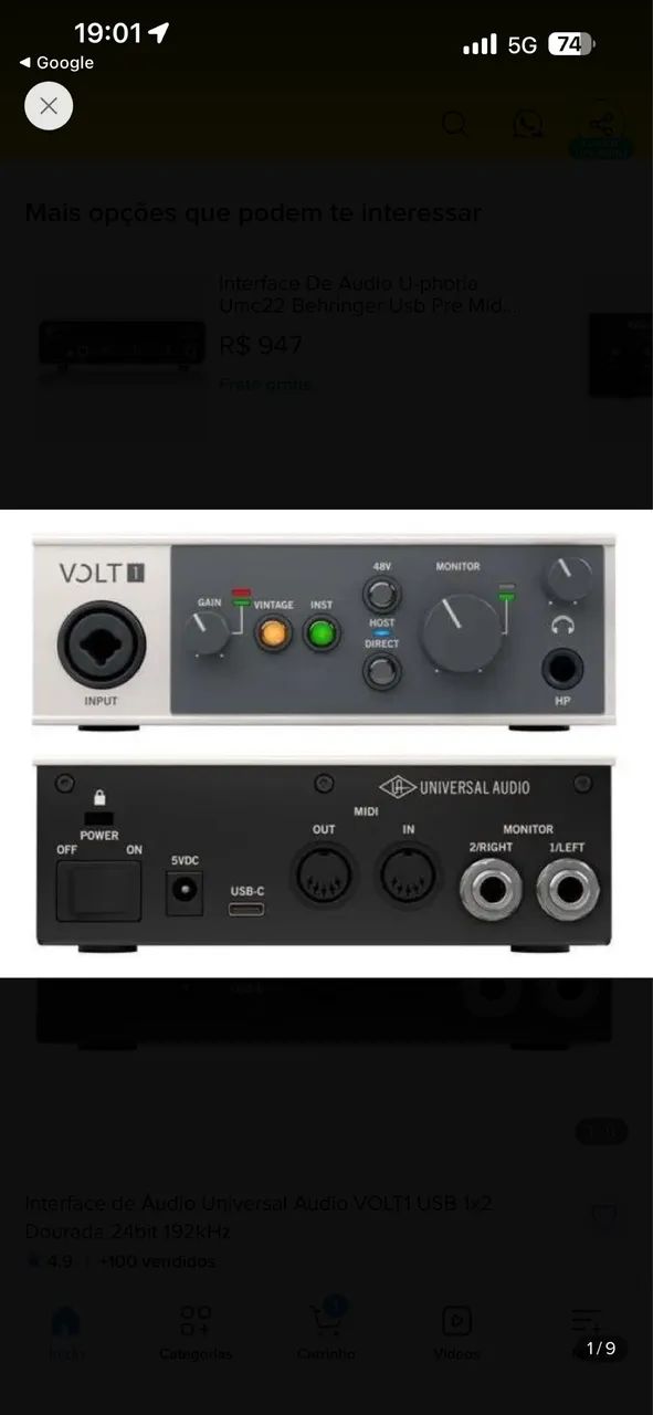 Volt 1 1-in/2-out USB 2.0 Audio Interface