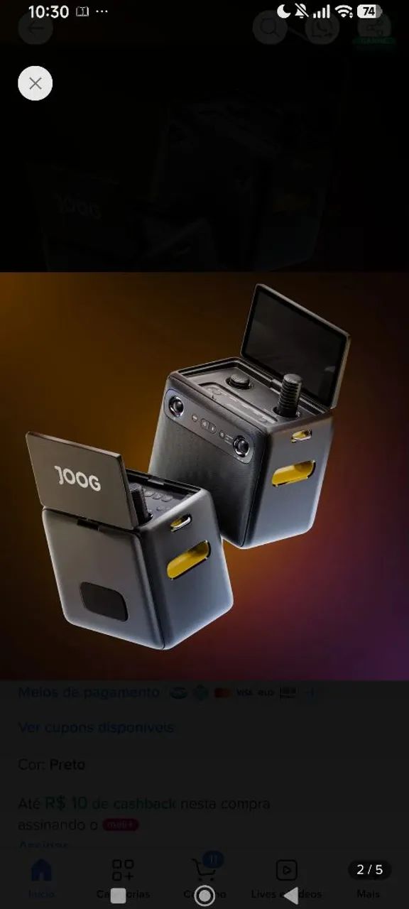 Joog X2 karaokê caixa de som com microfone - Foto 4