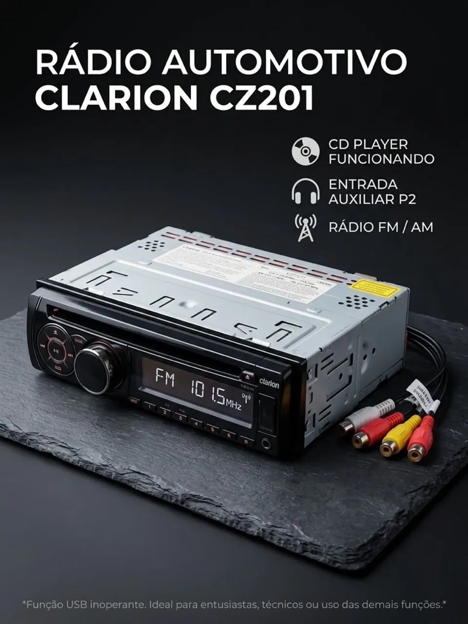 Som Automotivo Clarion CZ201 - CD / AUX / FM (Leia o anúncio