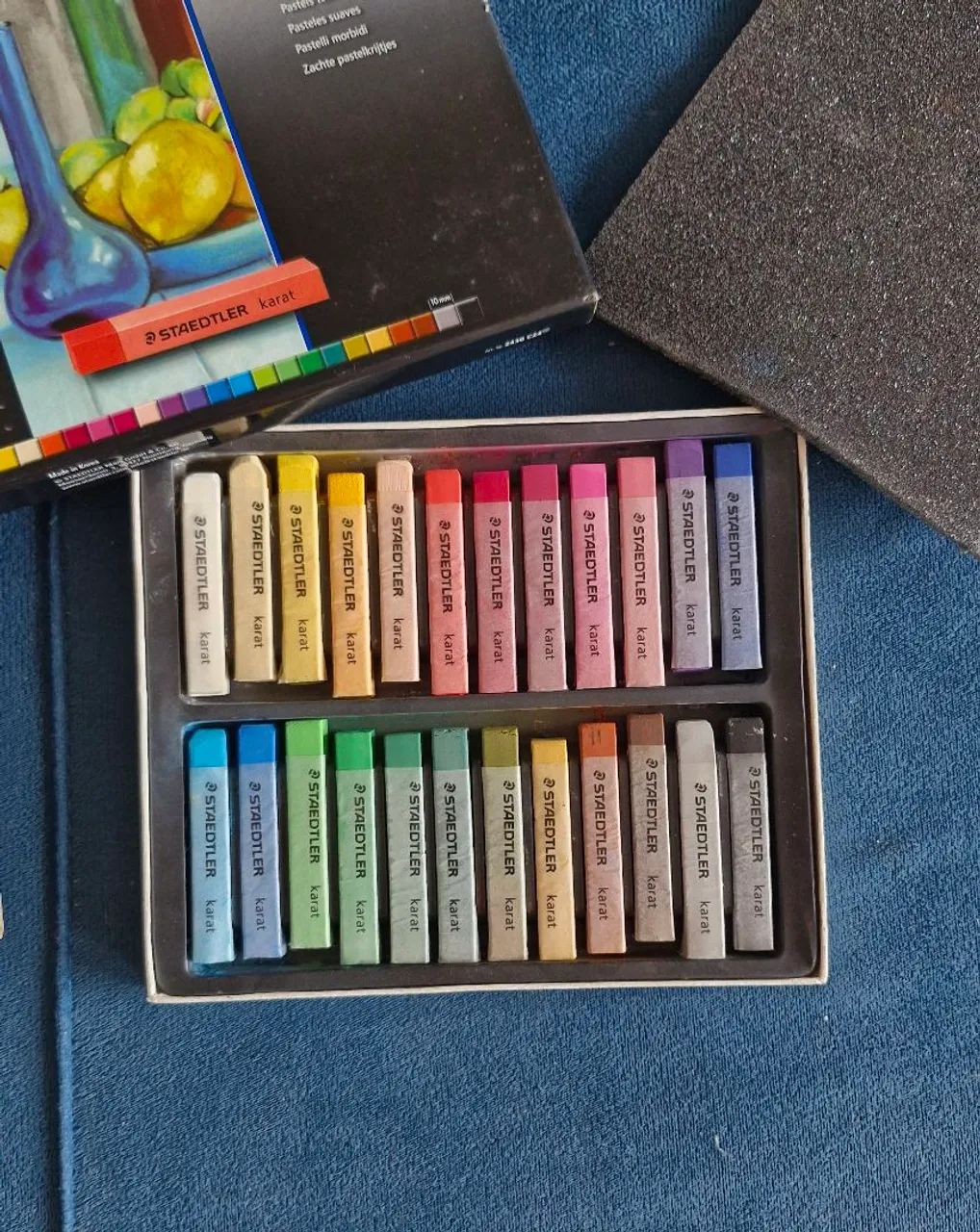 Giz pastel Staedler 24 cores, soft, karat