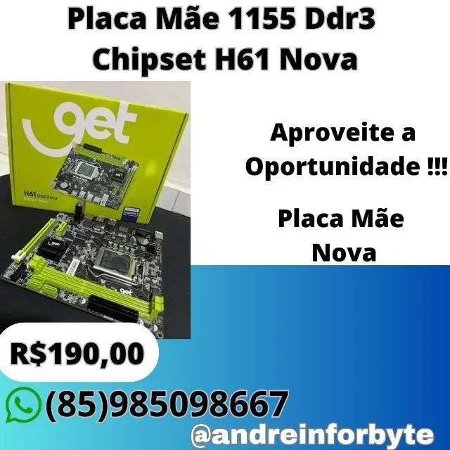 Placa Mãe 1155 Ddr3  Chipset H61 Nova