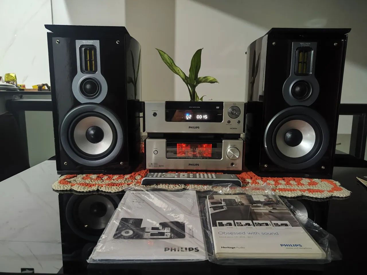 Conjunto Valvulado Philips MCD908 top com caixa Bookshelf não Marantz Denon  - Foto 3