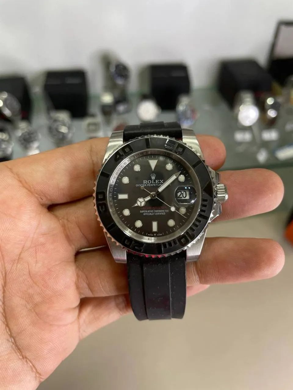Relógio Automático com pulseira de silicone 