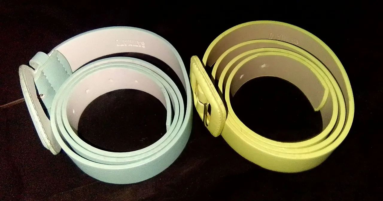 KIT COM 2 CINTOS FEM  SATINATO - CORES PASTEL (AZUL E VERDE). - Foto 2