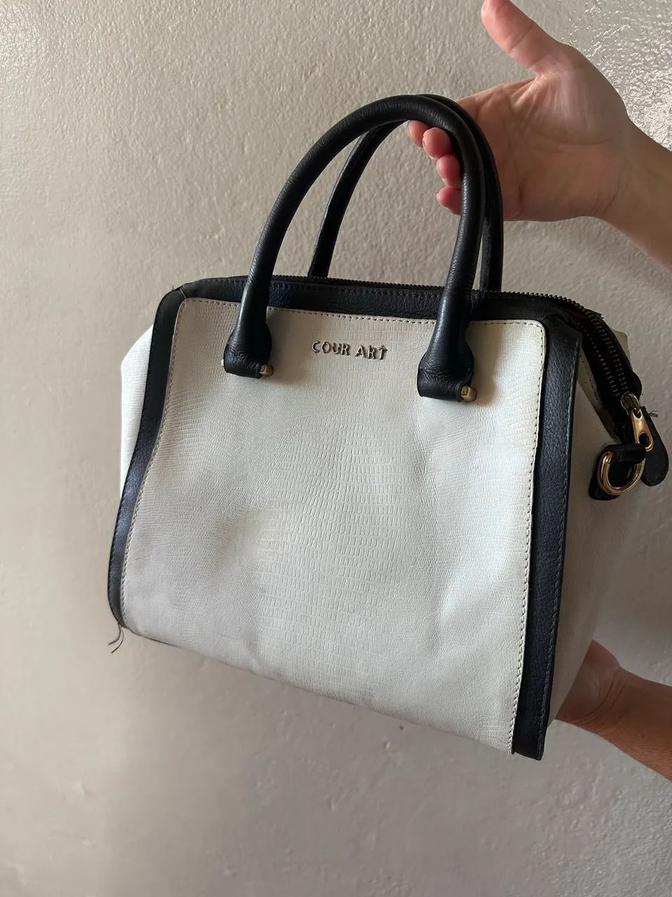 BOLSA DE COURO BRANCA