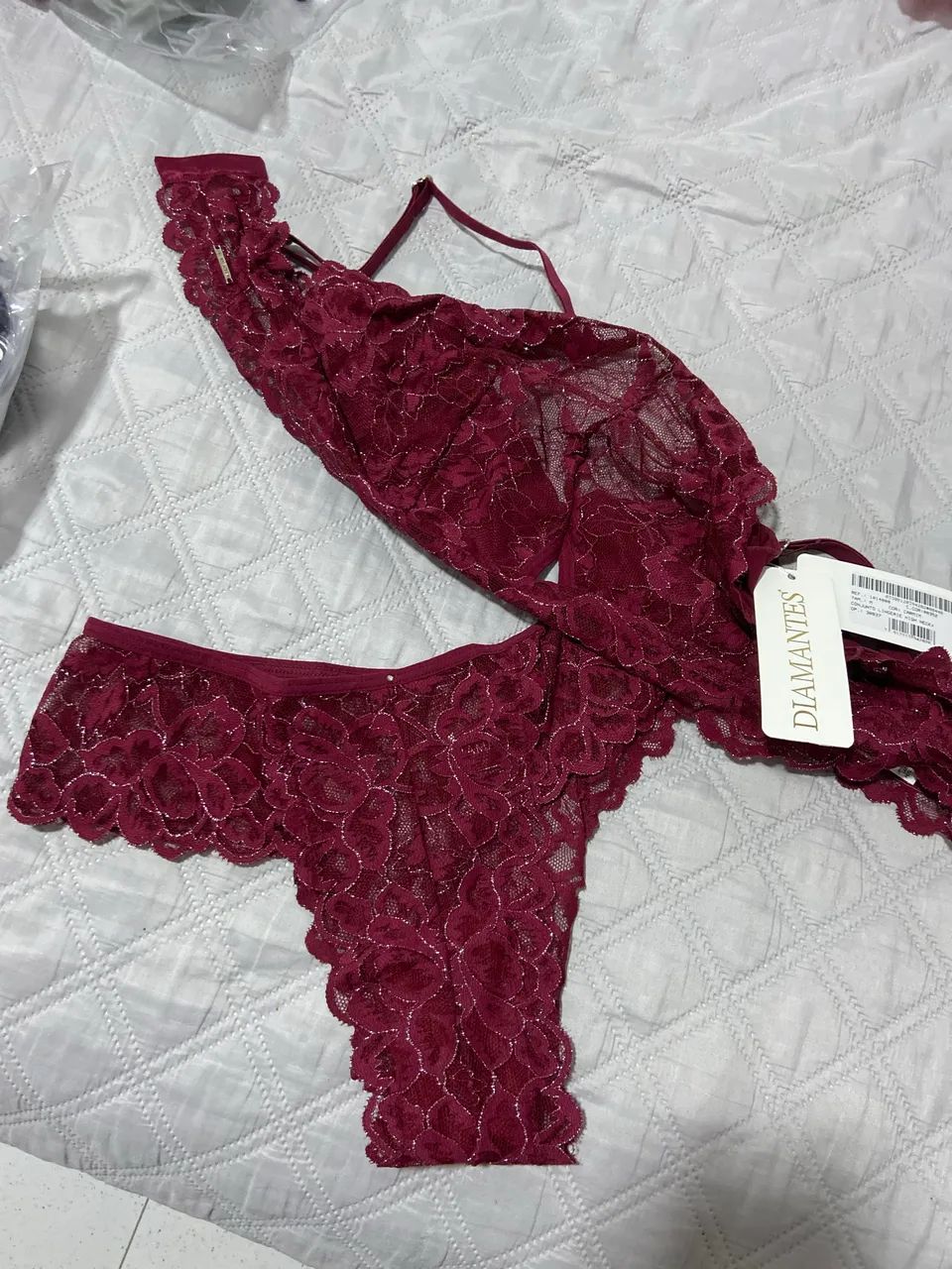 Conjunto Lingerie High Neck+ - Diamantes 