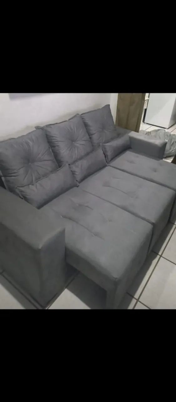 Sofá retrátil 3 lugares milão com frete incluso - Foto 2