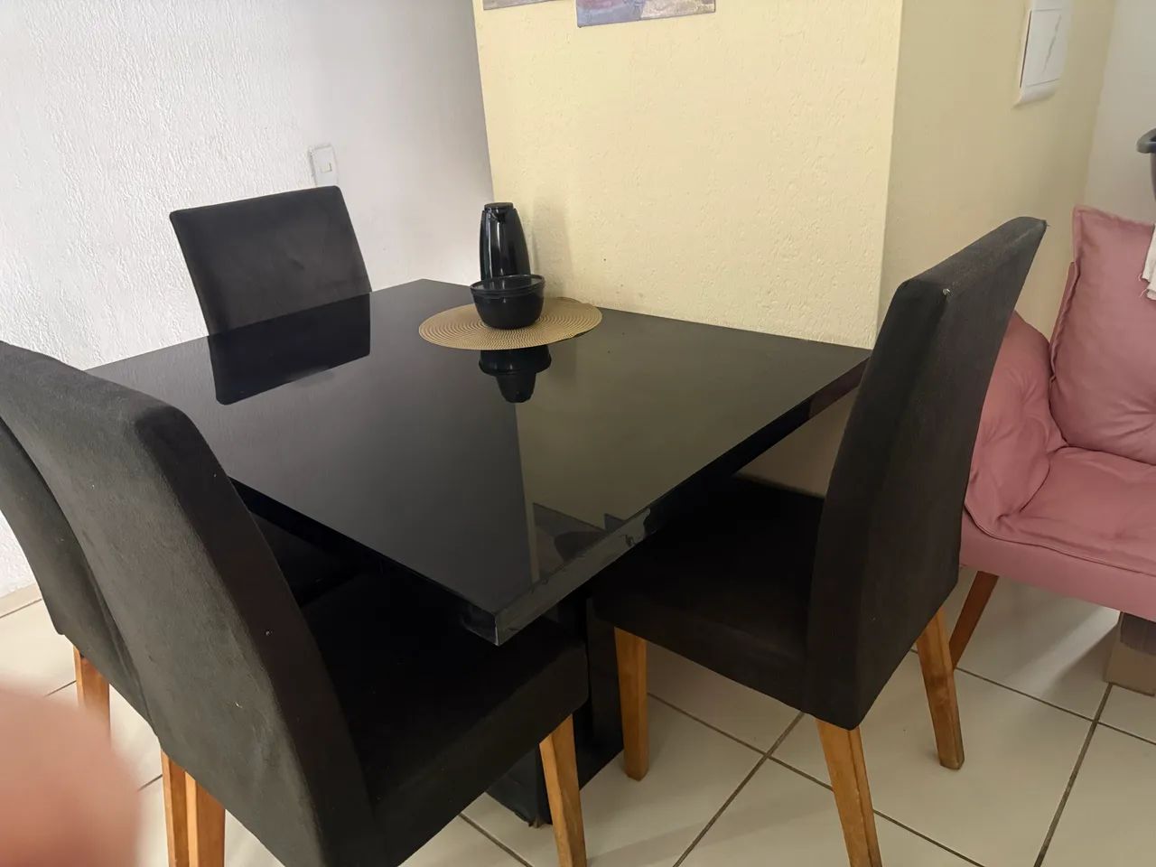 Messa de vidro preta 