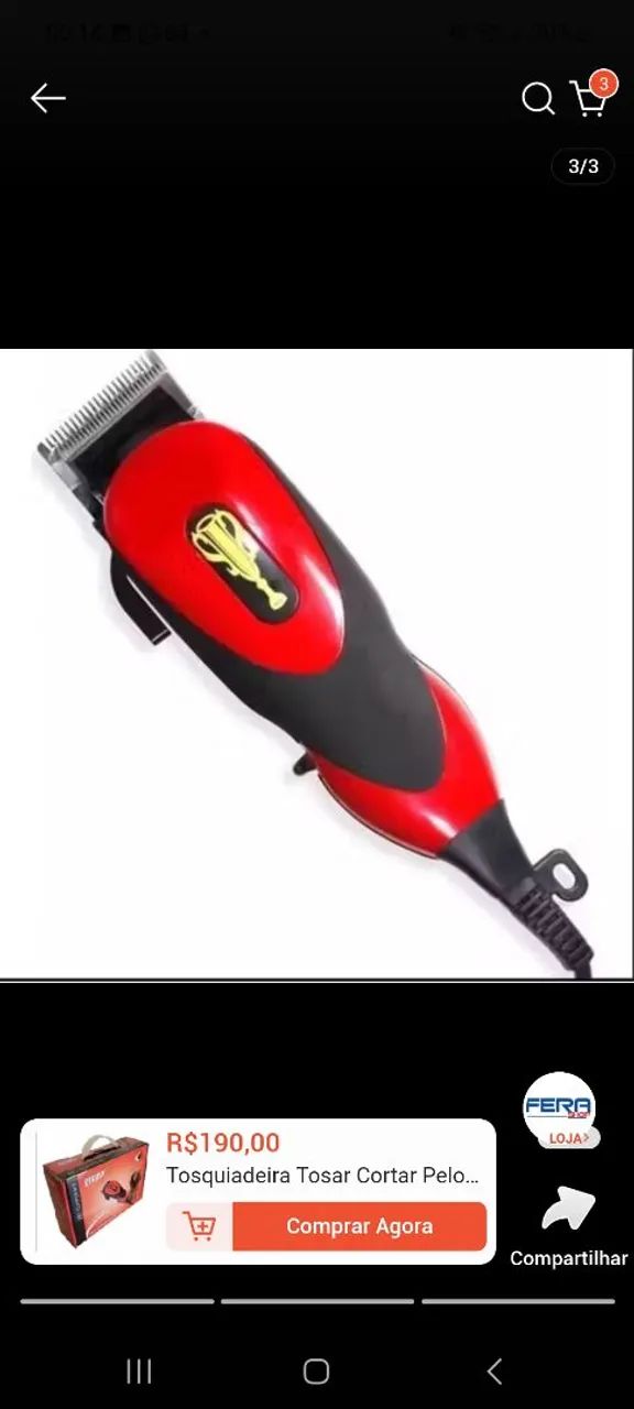 MÁQUINA TOSADORA P PETS PROFISSIONAL SONAR 227/220V - Foto 2