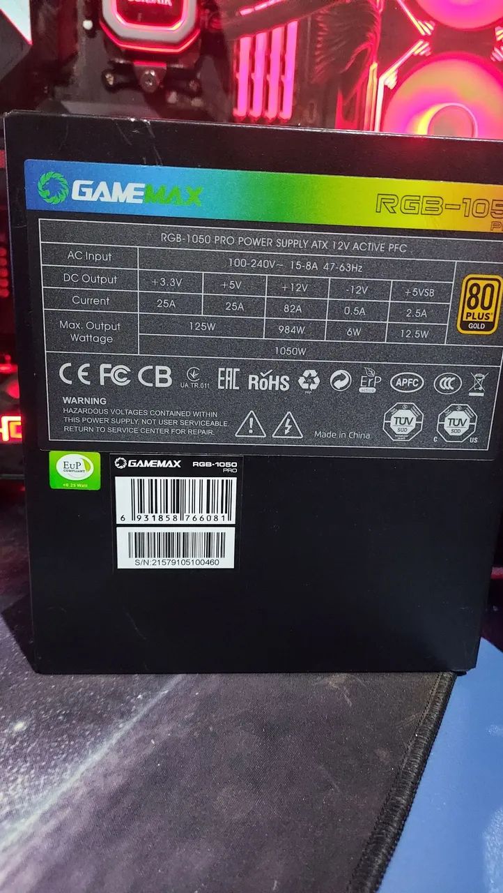 Fonte Gamemax 1050w full modular Gold - Foto 3