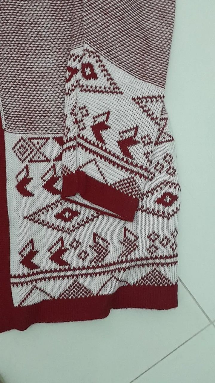 cardigã longo de tricô feminino - Foto 4