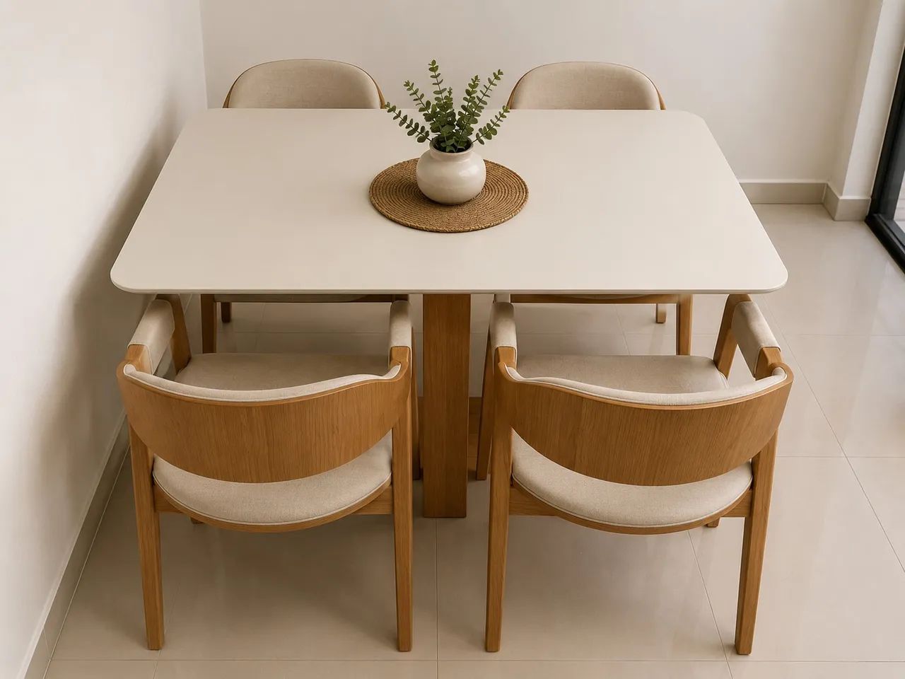 MESA DE JANTAR COM 4 CADEIRAS - MEDIDAS 120x80 - Foto 2