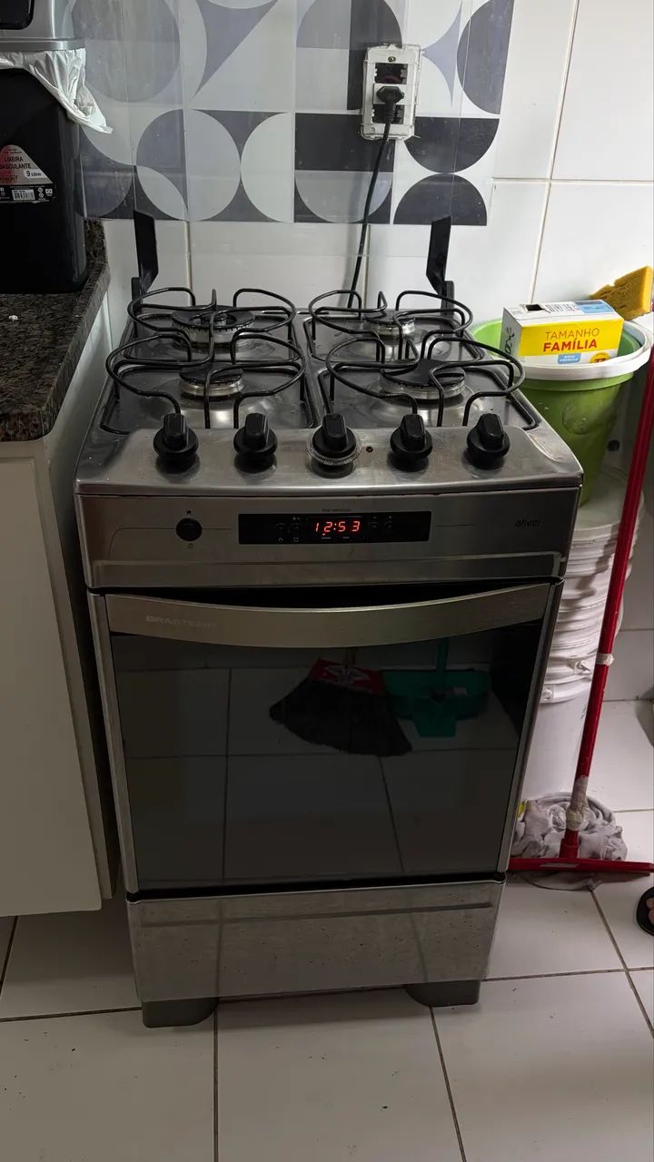 Fogão Brastemp Ative 4 Bocas Inox com Timer Digital