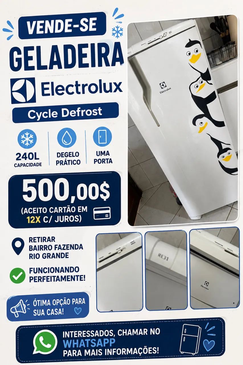 Geladeira Electrolux (funcionando perfeitamente)